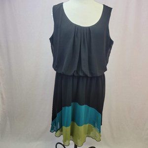 Enfocus Women black turquoise and green dress 18W